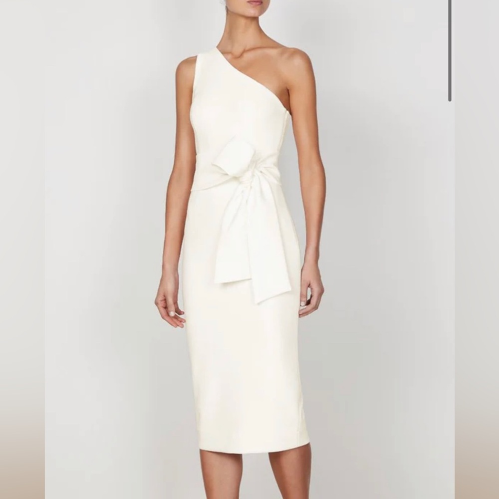 Shona Joy Lucy one shoulder tie dress